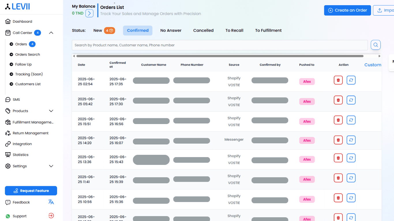 order list management