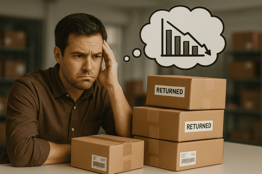 Entrepreneur frustré par les retours de commandes COD et la baisse des profits