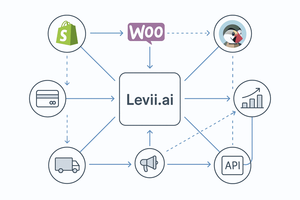 Levii.ai intégrations multiples plateformes e-commerce